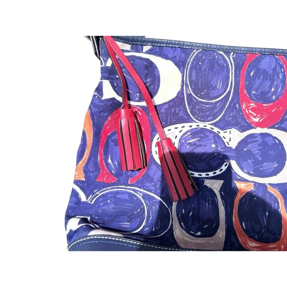 Coach Heritage C Print Leather Trim Duffle Bag - Picture 5 of 13